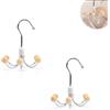 AMONENZ 2 Pezzi Accessori Armadio, AMONENZ Acciaio Inox Kitchen Organizer, Rotazione 360° Stampelle Armadio, con 6 Ganci, per Appendere Abiti, Cappelli e Zaini