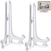 Funzhan 2 cavalletti in acrilico trasparente supporti per piatti in plastica, piccolo espositore pieghevole per foto, opere d'arte per la casa - 20 cm