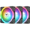 Thermaltake SWAFAN EX 14 ARGB - Ventola di raffreddamento per PC, 3 ventole, 500~2000 giri/min, connessione magnetica, lame reversibili, sincronizzazione con software MB RGB, CL-F168-PL14SW-A, nero