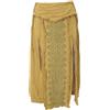GURU SHOP Gonna a pannello lungo, gonna estiva aperta, stile etnico, da donna, marrone, cotone, taglia: 38, curry, 38