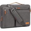 MOSISO 17,3 Pollici Borsa Tracolla Laptop, 17-17,3 Pollici Custodia Computer Compatibile con Dell, HP, Lenovo, Asus, Acer, Alienware,Lato Open Borse Messenger&4 Cerniera Tasche&Handle, Grigio Talpa