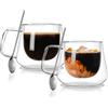 CNNIK Tazze da caffè espresso Tazze in vetro a doppia parete Tazze e tazze da cappuccino Bicchieri da latte Bere caffè Set regalo Tazza per cioccolata calda Bicchieri da caffè freddo Bicchieri da