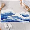 KRUIHAN Tappeto da Bagno Antiscivolo Morbido e Soffice Tappeto a Onde Blu Tappeto per Porte Assorbente e Lavabile,Tappeti in TPR per Camera da Letto,Soggiorno,Corridoio,Bagno e Cucina,50 * 120CM