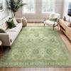 BEIMO Tappeto Salotto Vintage, Tappeto Antiscivolo Lavabile, Moderno Tappeti Camera Da Letto, Tappeti Persiano per Cucina, Soggiorno, Ufficio, Bambù Verde, 120x170cm