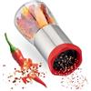 ZOLMER® Macinino per peperoncino in acciaio inox e vetro, trita spezie con meccanismo di taglio in acciaio inox - macina peperoncino e altre spezie grossolane, con coperchio protettivo