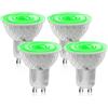 BrightArk GU10 Verde LED Lampadine 5W, MR16 Luci da Piazzatura Color Verde 50W Sostituzione Halogena per MR16 GU10, 38 Gradi di Angolo di Fascia per Luci da Parete e Giardino, 4-Pezzi