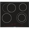 Bosch PKN675DP1D Piano Cottura Elettrico 4 Fornelli Ceramica da Incasso Nero 60cm