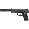 2EAGLE Pistola Airsoft MK23 con silenziatore Finto-Modello a Molla-modalità Fuoco/sparo Manuale-Colore: Nero e Grigio-Potenza 0,5 Joule