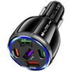 LJJWIW Auto Caricabatterie per Smart EQ fortwo,Ricarica Rapida Caricabatterie,Presa Accendisigari USB Fast Charging Caricabatterie,Caricabatterie Rapido Dual Ports,Retrattile Accessori