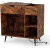 RELAX4LIFE Supporto per Giradischi con Stazione di Ricarica, Mobile Porta Dischi Multistrato, Espositore in Legno per Dischi per Ufficio, Soggiorno, 79,5 x 40 x 79 cm