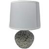 vetrinein rete Vetrineinrete® Lume in ceramica moderno lumetto da comodino con base effetto marmo abat jour lampada da tavolo paralume attacco e14 785863 (Bianco) M56