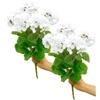 BestAlice 2 Pezzi Gerani Artificiali Fiori di Seta, Cespuglio di Geranio Rosso Artificiale per Esterni 14 Pollici Cespuglio di Geranio Artificiale Rosso Rosa Bianco, Vaso Cimitero Finto Tavolo(#3)