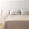 Bassetti Zucchi, Completo Letto Matrimoniale, Collezione Cipria, 100% Cotone, Beige con Motivo Floreale