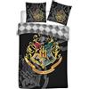 anemone Parure da Letto Harry Potter in Microfibra - Copripiumino 140 x 200 cm + Federa 63 x 63 cm (E)