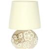 THUN - Lampada Da Tavolo Prestige Con Farfalla - Arredare la camera - Idea Regalo - Linea Prestige - Ceramica, Cotone Ignifugo, Poliestere, Acciaio Nichelato, Ferro Verniciato - 14x8,5x14,2 cm