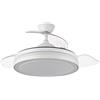 FABRILAMP ESPARTA Ventilatore da soffitto con luce LED, motore DC, colore bianco, pale retrattili, telecomando, timer, memoria di luce, 3 tonalità e 6 velocità