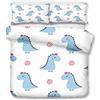 Morbuy-shop Copripiumino Una Piazza e Mezza 200x200 Blu Dinosauri Stampa Set Copripiumino Singolo 100% Microfibra Morbido 3d Animali Copripiumino Singolo Bambino con 2 Federe 50x75cm