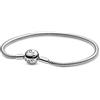 PANDORA Icons Bracciale in maglia snake in argento con chiusura rotonda, 19
