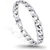PROSTEEL Bracciale Uomo 09MM Larghezza Argento Cubana Catena Tridimensionale Bracciali Braccialetto Catena Spessa Design Moderno Struttura Stabile Confezione Regalo