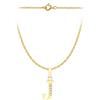 CARISSIMA Pendente con iniziale J in cubic zirconia 5 x 11 mm su collana con catena Prince of Wales da 0,4 mm in oro giallo 9 ct di lunghezza 46 cm/18 pollici