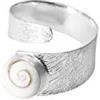 Vurmashop Anello in argento Sterling 925 con occhio di shiva - pietra di Santa Lucia - conchiglia naturale marina - anello lucido argento da donna, 925,Pietra, Pietra Santa Lucia