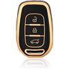 OFF WE GO Custodia Chiave Cover Chiave Guscio Chiavi per Renault Clio Twingo Kangoo Master Megane Kadjar Trafic Captur Scenic Dacia Sandero Coprichiave TPU Telecomando Auto Portachiavi, Oro Nero
