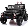 Mondial Toys Auto Macchina Elettrica per Bambini 12V Maxi Fuoristrada a 2 Posti Sedile in Pelle Ruote in Gomma Telecomando Parentale Luci LED Carico Massimo 50 Kg Nero