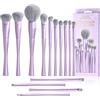 Jessup Pennelli Makeup Up Set pennelli trucco 14 pz professionali Pennelli trucco vegani, Pennello fondotinta ombretto correttore contorno cipria fard sfumatura eyeliner viola di lusso T512