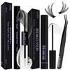 Qiveaory Lash Bond e Seal Kit 3Pcs DIY Lash Extension con Impermeabile Lashe Cluster Glue 72h Hold and Seal Lash Remover Pinzette per le Estensioni delle Ciglia Principianti Self Use a Casa