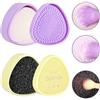 Docolor 2 Pezzi Pulisci Pennelli Make Up Sapone Detergente Solido E Spugna Per La Rimozione Del Colore Pad di Pulizia in Silicone - Pulisce I Pennelli, Rimuove Il Colore Delle Ombre Dai Pennelli