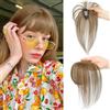RPAEOY Extension Capelli Veri Clip 100% Frangia Natural Air Bangs Frontale Frangia Posticci Lavabile Tingibile per lo Styling Quotidiano Feste(Marrone chiaro)
