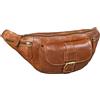 STILORD 'Sam' Marsupio in pelle da uomo donna vintage con cerniera e tasche Borsello monospalla per Sport Jogging Festival Montagna Viaggio, Colore:cognac lucente
