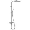 Jacuzzi Colonna doccia Jacuzzi rubinetteria Glint con miscelatore termostatico soffione ultrapiatto 25x25 cm e doccia monogetto