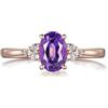 Tolldek Anello in oro giallo 750 18 carati, classico anello solitario delicato con acquamarina/tanzanite/morganite/citrino 0,7 ct taglio ovale, fedi nuziali con diamante Au750, in oro reale oro, Oro