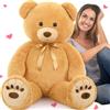 MorisMos Orso Peluche Gigante 130 cm, XXL Marrone Orsacchiotto Grande Kawaii Pupazzo Morbido Orsetto di Peluche Teddy Bear Regalo per Bambino Fidanzata Lei Lui Compleanno Decorazioni