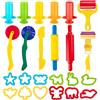 MoonSing Pasta da Modellare per Plastilina, 25 Pezzi Utensili Pasta Modellabile Dido Accessori Attrezzi Strumenti per Plastilina Bambini Pongo, Stampi, Mattarello, Giocattoli Regalo per Ragazzo Ragazza