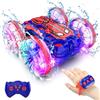 FUIOCOCP Spider Macchina Telecomandata Anfibia, RC Auto Macchinina Barca Radiocomandata Acrobatica Giochi Bambini Bimbi 6 7 8 9 10 11 12 Anni Regali Compleanno Ragazzi Giocattoli Gioco Giardino Esterno