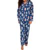 SaneShoppe Set pigiama da donna Wincey 100% cotone spazzolato a maniche lunghe, Blu oceano, 50