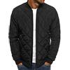 ALAIYO Cotone Giacca Uomo Tinta Unita Rombi Quadri Calda Giacca Uomo Manica Lunga Stand Up Collar Invernale Giacca Uomo Moda Casual Trapuntata Giacca Uomo B-Black L