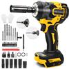 panthem Chiave a impulsi senza fili compatibile con Dewalt 20V 18 V, 650 Nm, Avvitatore A Impulsi a batteria, 1/2 Elevata Avvitatori a Massa Battente chiave con chiave a bussola, adattatore (senza batteria)