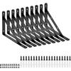 Cherbowing Staffa per mensola per carichi pesanti staffa decorativa da parete, angolo di 90°, nero, metallo con viti (10 PCS 30 x 20 cm)