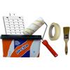 PECTRO Set Pittura Bianca per Interni ed Esterni 6,6kg (4L) con rullo, pennello, griglia e nastro in carta | Set Pittura per Interni Lavabile per Pareti e Soffitti - Contenitore in plastica riciclata