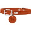 HUNTER Collare per cani Aalborg, colore: arancione, pelle robusta e resistente, forte grasso, ideale per sport e tutti i giorni, con ciondolo in pelle, made in Germany, taglia 32