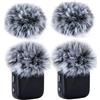 SUNMON 4 pezzi grigio paravento per DJI MINI Mic, microfono peloso, protezione pop in schiuma, filtro antirumore, copertura microfono per microfono DJI MINI
