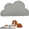TMRBBesty Tappetino Ciotola Cani e Gatti,Tappetino Sottociotola per Animali Domestici,Tappetino per Cibo in Silicone,Silicone antiscivolo,Forma nuvola,Grigio,48x27CM