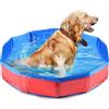 Forhome Piscina per Cani, Piscina per Cani Pieghevole, Piscina per Animali Domestici, Vasca da Bagno per Cani con valvola di scarico dell'acqua, Bagno per Gatti e Cani Portatile, Vasca di Lavaggio, 50 x 8 cm
