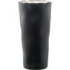 DRW Vaso da Tavolo a Forma di Bicchiere in Ceramica in Nero, Medidas: 12x12x23cm
