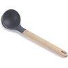 LACOR 68187 - Pentola in silicone Unite, cucchiaio da servire, manico in legno di faggio, non si deforma, resistente alle alte temperature, senza BPA, lunghezza: 32,5 cm, Ø9 cm, 130 ml, grigio