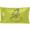 Franco Collectibles Grinch by Dr. Seuss Holiday Beauty, federa standard in raso setoso, 51 x 76 cm, per capelli e pelle, prodotto con licenza ufficiale