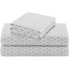 Comfort Spaces Comfort spazi - Set di fogli in cotone stampato, Microfibra, Diamond Grey, Coppia